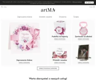 Artma-Zaproszenia.pl(Projektowana i wykonywana na zamówienie papeteria ślubna i dekoracje weselne) Screenshot