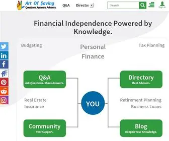 Artofsaving.com(Art Of Saving is a personal finance education network) Screenshot