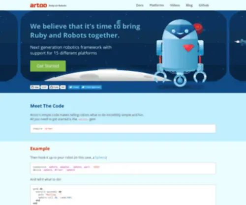 Artoo.io(Ruby framework for robotics) Screenshot