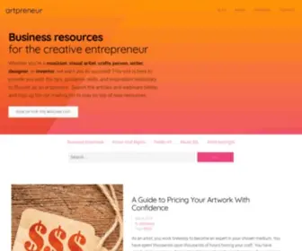 Artpreneur.org(Business resources for the creative entrepreneur) Screenshot