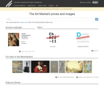 Artprice.com(The world leader in Art market information) Screenshot