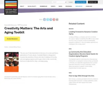 Artsandaging.org(National Guild for Community Arts Education) Screenshot