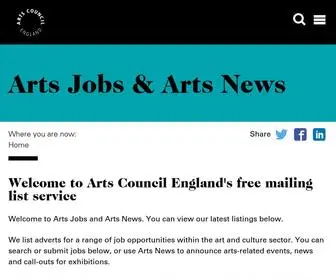 Artsjobs.org.uk(Arts Jobs & Events) Screenshot