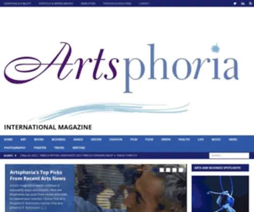 Artsphoria.com(INTERNATIONAL MAGAZINE) Screenshot