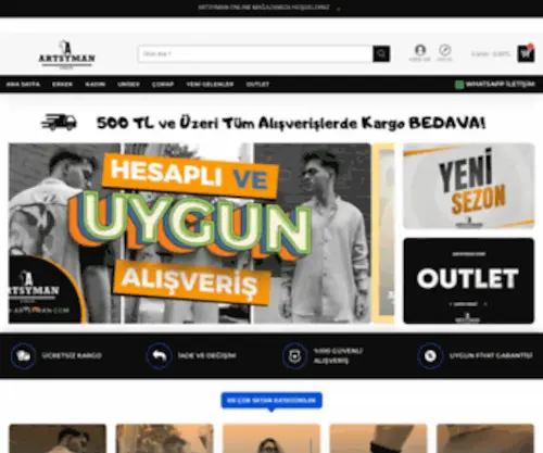Artsyman.com(BAKIM SAYFASI) Screenshot