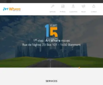 Artwhere.be(ArtWhere est spécialisé dans le développement de projets Web) Screenshot
