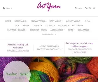 Artyarn.co.uk(ArtYarn wool shop) Screenshot