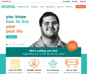 Aruma.com.au(Disability services) Screenshot