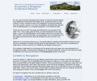 Arunachala-Ramana.org(Home page on the website dedicated to Arunachala and Bhagavan Sri Ramana Maharshi since 1995) Screenshot