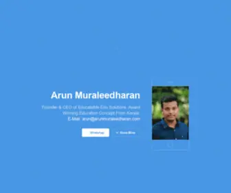 Arunmuraleedharan.com(Arun Muraleedharan) Screenshot