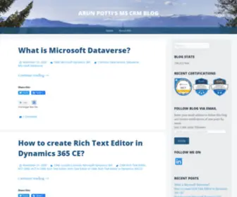 Arunpotti.com(Arun Potti's MS CRM blog) Screenshot