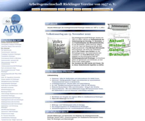 ARV-Ricklingen.de((12.01.2022)) Screenshot