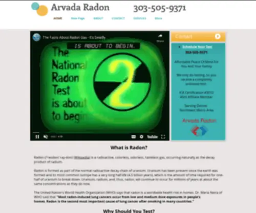 Arvadaradon.com(Arvada Radon) Screenshot