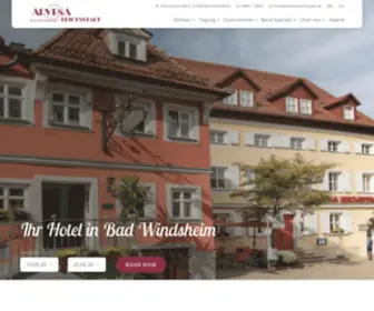 Arvena-Reichsstadt.de(Hotel Bad Windsheim) Screenshot