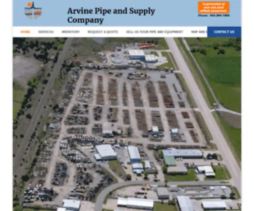 Arvinepipe.com(Arvine Pipe and Supply Co) Screenshot