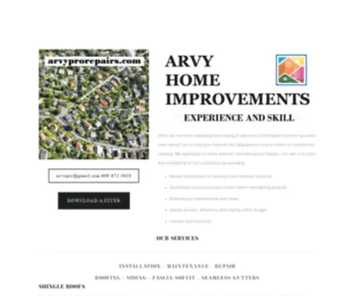 Arvyprorepairs.com(Arvy Home Improvements) Screenshot