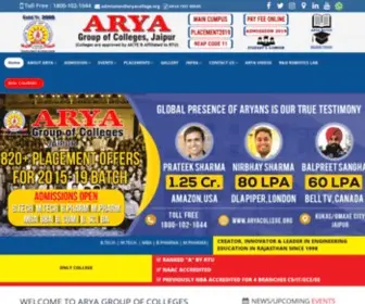 Aryacollege.org(Arya College Jaipur) Screenshot