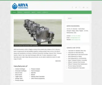 Aryaepl.com(Arya Engineering) Screenshot