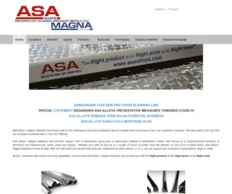 Asaalloys.com(Asaalloys) Screenshot