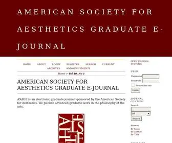 Asage.org(American Society for Aesthetics Graduate E) Screenshot