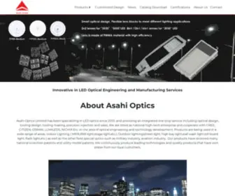 Asahi-Optics.com(LED Optics Design and Manufacturing) Screenshot