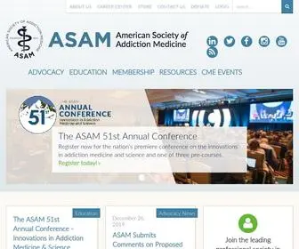 Asam.org(American Society of Addiction Medicine) Screenshot