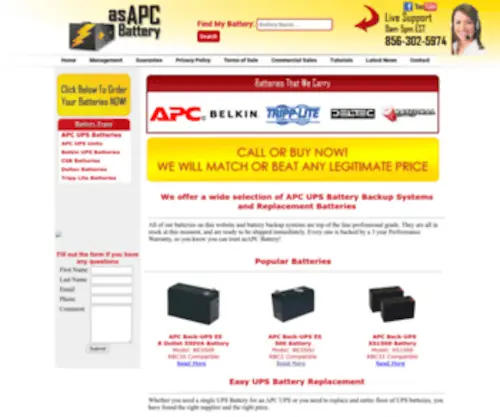 Asapcbattery.com(UPS Battery Backup Company) Screenshot
