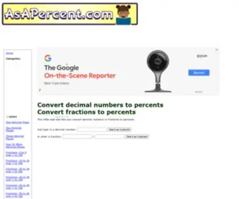 Asapercent.com(As A Percent) Screenshot