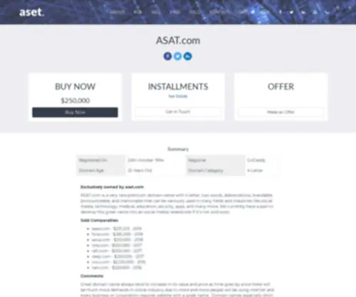 Asat.com(The Unified Services of Domains) Screenshot