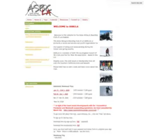 Asbcla.org(Asian skiing and boarding club of Los Angeles) Screenshot