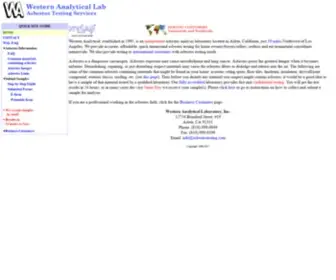 Asbestos-Test.com(Western Analytical Laboratory) Screenshot