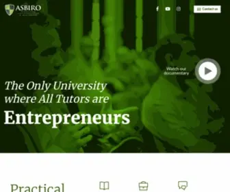 Asbirouniversity.co.uk(The Only University where All Tutors are Entrepreneurs) Screenshot