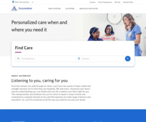 Ascension.org(Healthcare) Screenshot