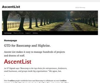 Ascentlist.com(GTD for Basecamp) Screenshot