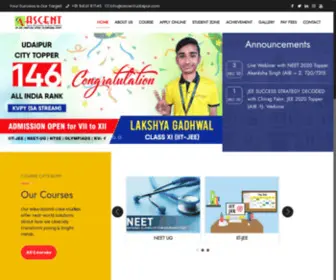 Ascentudaipur.com(Best Coaching Institute For IIT And NEET Courses in Udaipur) Screenshot