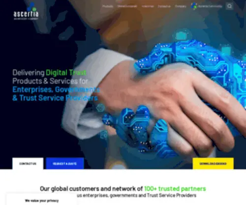 Ascertia.com(High-trust PKI & Digital Signature Solutions) Screenshot