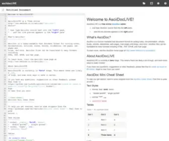 Asciidoclive.com(AsciiDocLIVE) Screenshot
