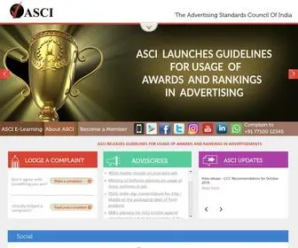 Ascionline.org(The Advertising Standards Council of India (ASCI)) Screenshot