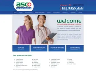 Asclothing.com.au(Australian Surgical Clothing) Screenshot