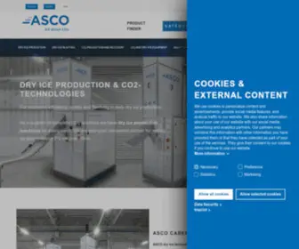 Ascoco2.com(CO2 und Trockeneislösungen von ASCO) Screenshot
