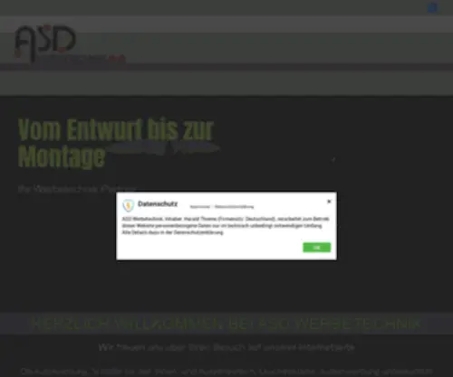 ASD-Werbetechnik.de(Vom Entwurf bis zur Montage) Screenshot