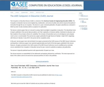 Asee-Coed.org(The ASEE Computers in Education (CoED) Journal) Screenshot