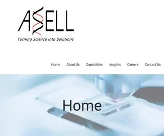 Asell.com(ASELL is a provider of biomedical solutions that meet challenging government requirements) Screenshot