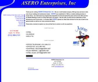 Asero.net(Welding & Steel Sales Austin Texas metal heavy equipment repairs mig tig stick) Screenshot