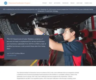 Asestudentcertification.com(Automotive service excellence) Screenshot