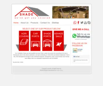 Ashade.co.za(Affordable, Customized Car Ports & Shading) Screenshot