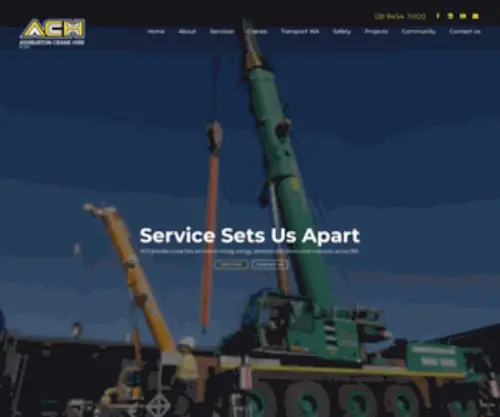 Ashburtoncranehire.com.au(Crane Hire Perth) Screenshot