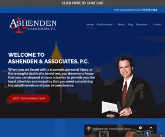 Ashendenlaw.com(Atlanta Personal Injury Attorneys) Screenshot