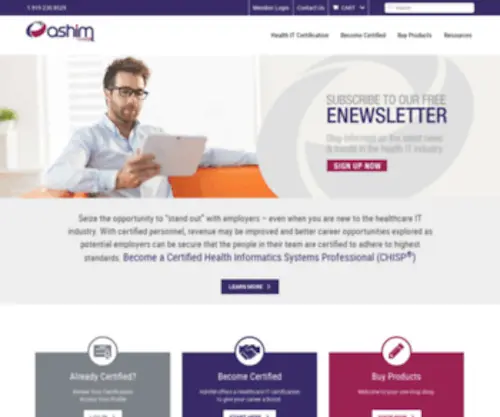 Ashim.com(Leading Association Of Healthcare IT Professional Certifications) Screenshot
