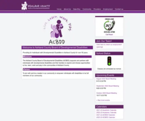 Ashlandcbdd.org(Ashland County Board of Developmental Disabilities) Screenshot